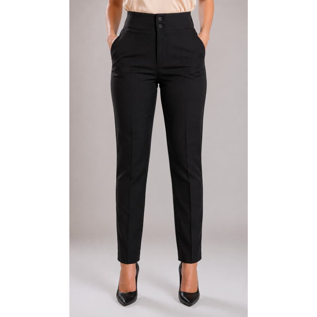 Calça social feminina classica para fardamento/uniforme alfaiataria secretária executiva c/ elastano