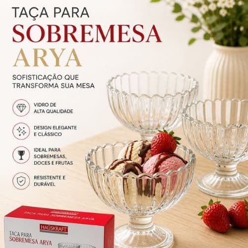Taça para Sobremesa de Vidro Decorada | Perfeita para Mousse, Pavê e Sorvete