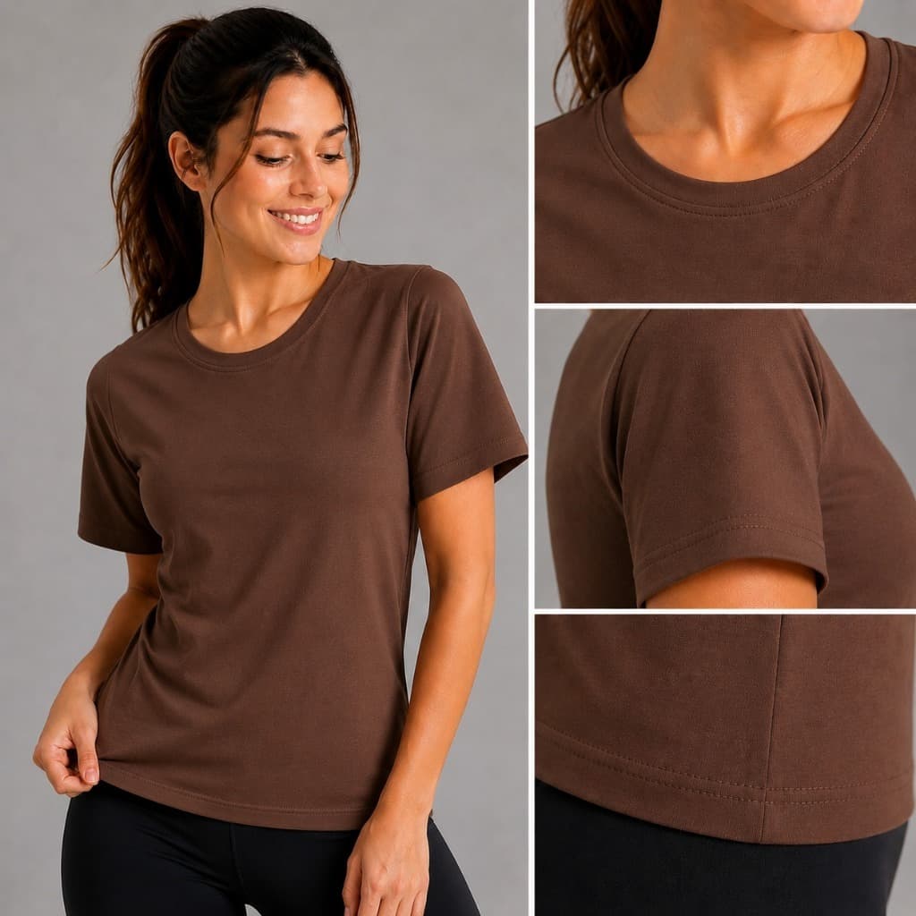 Camiseta T-shirt Feminina Lisa Básica 100% Algodão 30.1 Blusinha para Trabalho Uniforme Academia