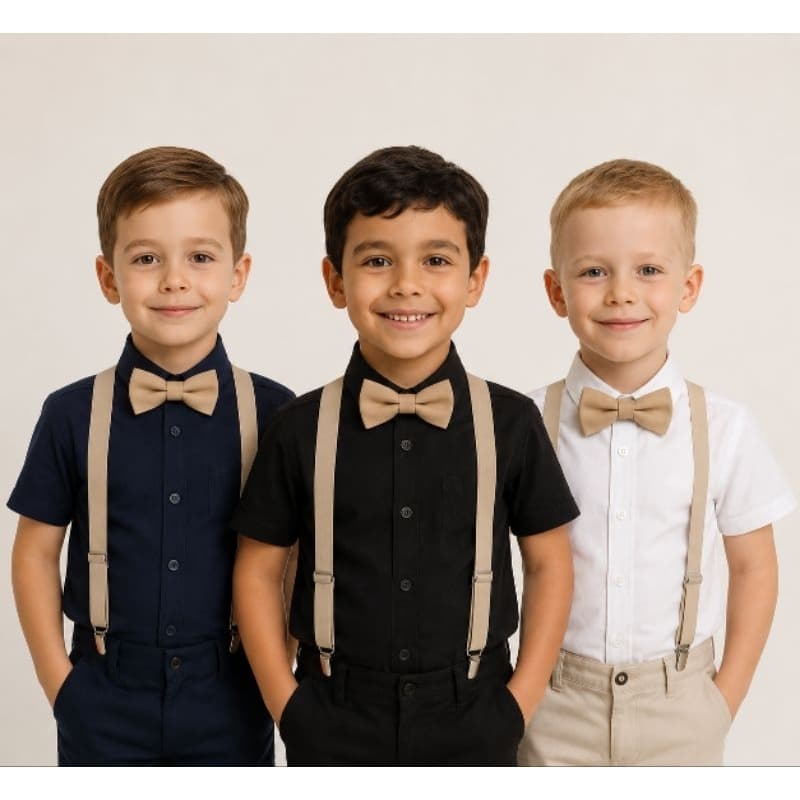 Conjunto Camisa Infantil Slim Suspensório Gravata Menino