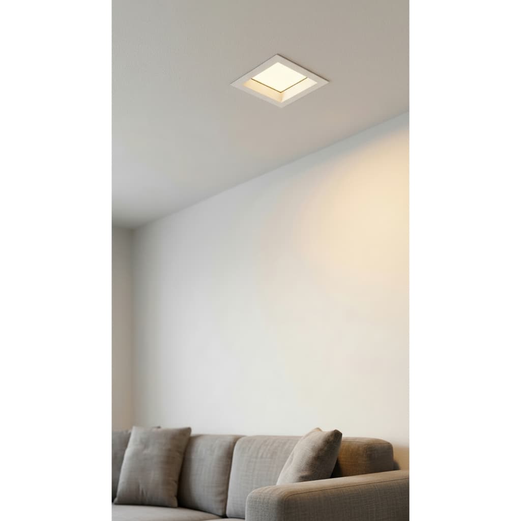 Kit 5 Painel Plafon Embutir Quadrado Led 18w Bivolt Bco/ Pto