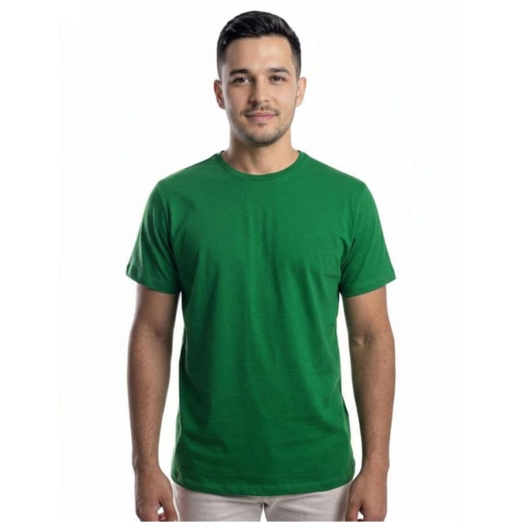 Camiseta Masculina Verde Básica Algodão Premium Casual Confortável e Versátil Entrega Rápida