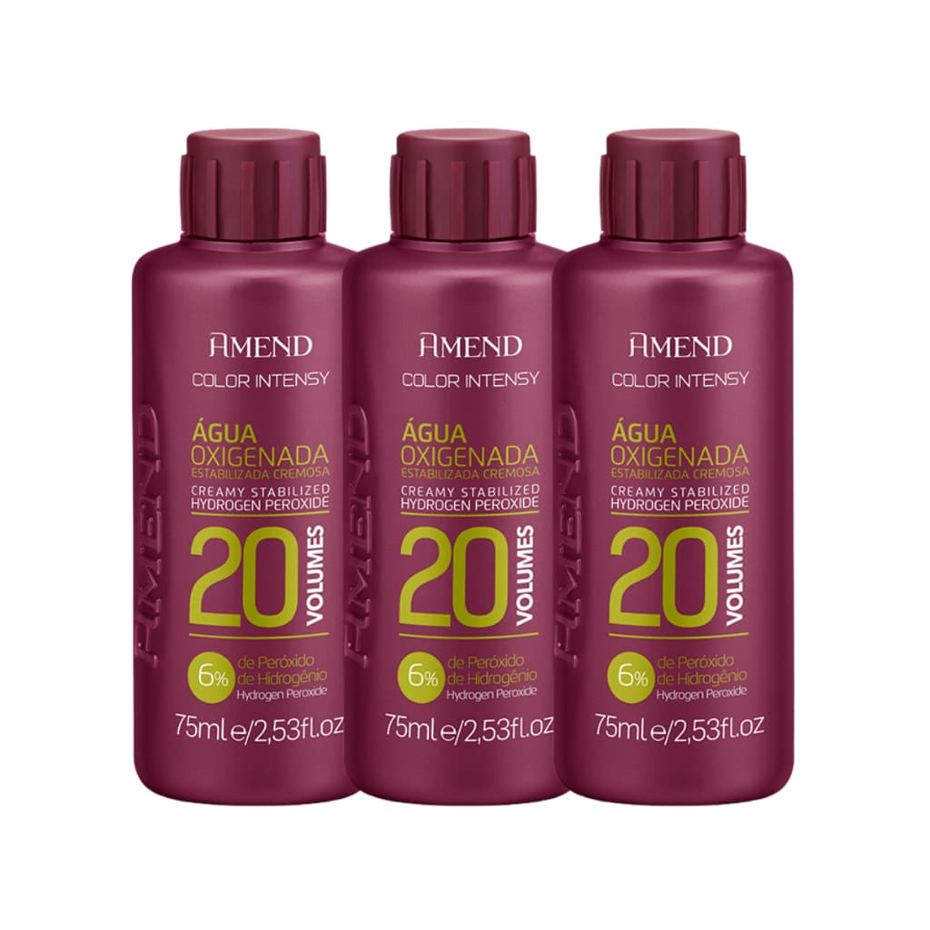 Kit 03 Água Oxigenada Cremosa Ox 20 Volumes 75ml - Amend
