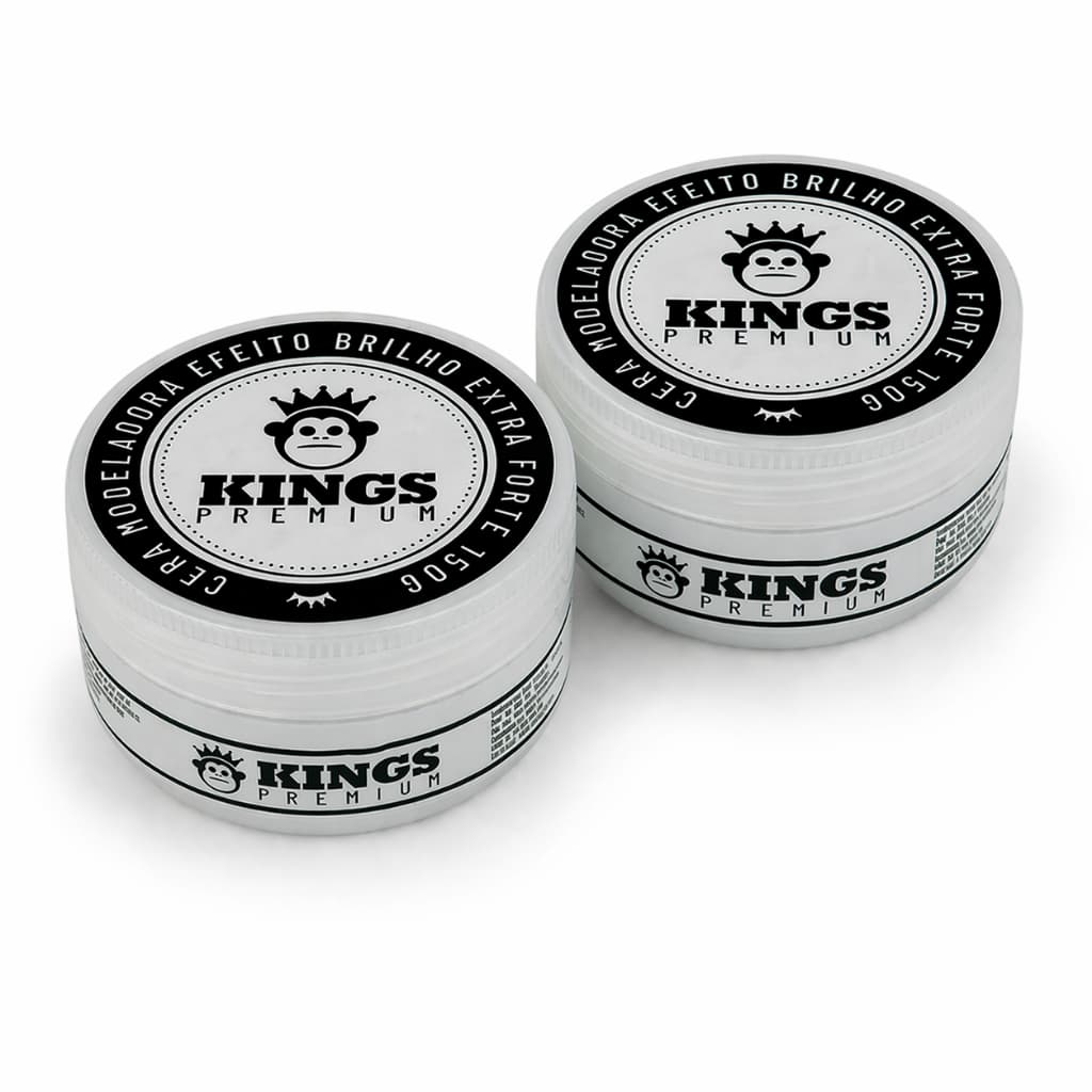 Kit c/2 Cera Pomada Modeladora Kings 150g Fixação Forte Profissional