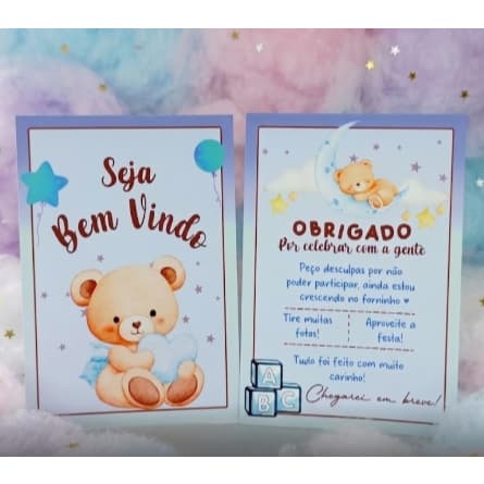 Plaquinhas de Agradecimento -Centro de Mesa Festa Chá de Bebê