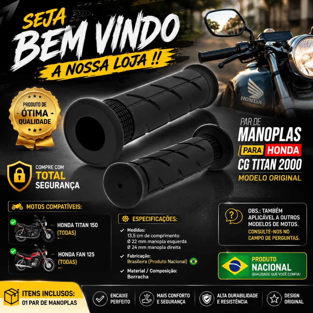 Manopla Luva Motos Honda Cg Titan 99 200 150 fan 125 Motoboy