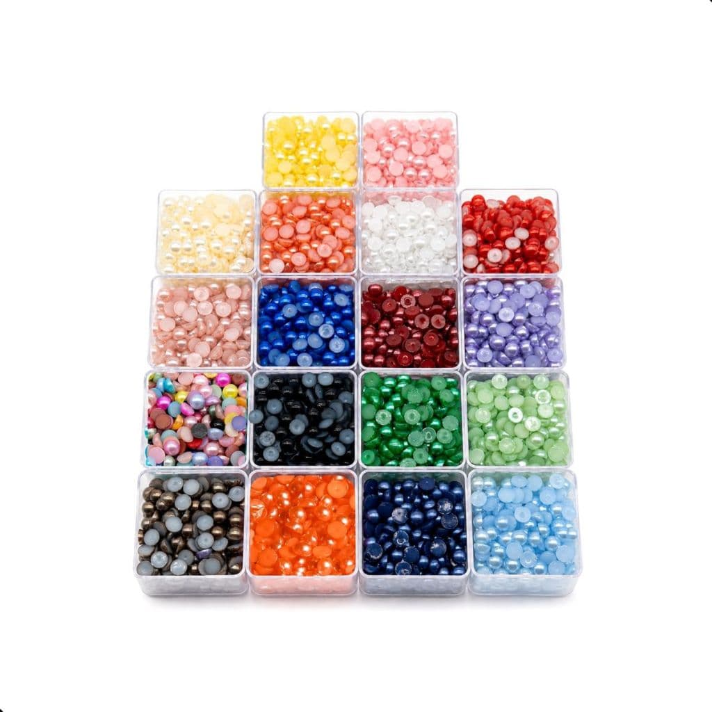 18 Cores Meia Pérola ABS 6mm ((100 Unidades Cada))
