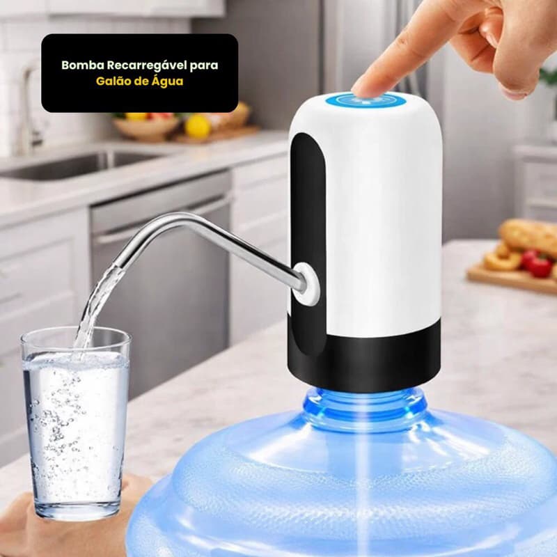 Bomba Elétrica para Galão de Água com Bateria Longa Duração - Ideal para Água Sucos Refrigerantes