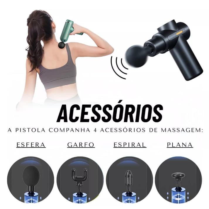 Massageador Elétrico Profissional Muscular Pistola Original Massagem Gun 110V/220V