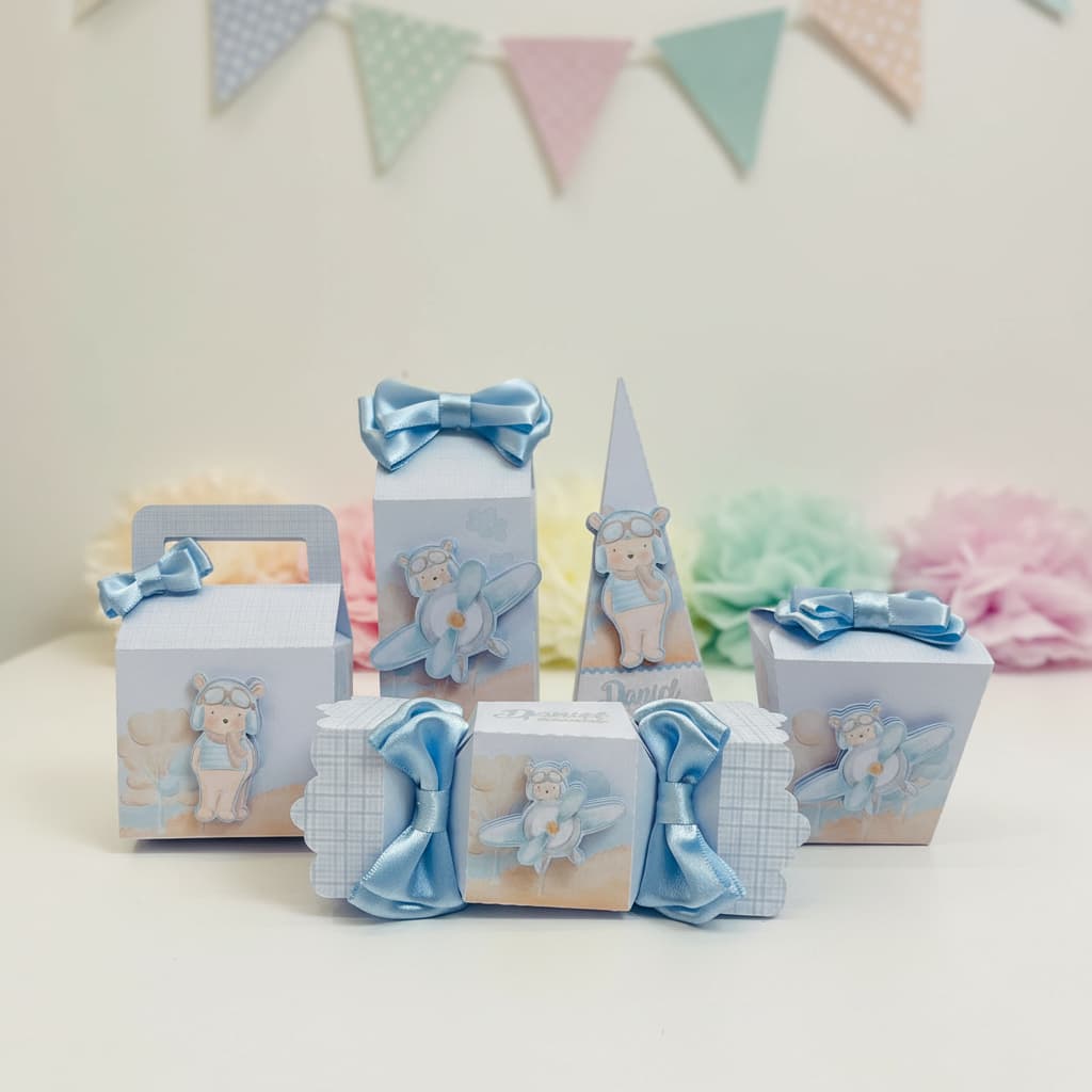Kit Festa Pegue e Monte - Lembrancinhas Personalizadas O Tempo Voa Menino - Aniversário - Caixa Milk Personalizada