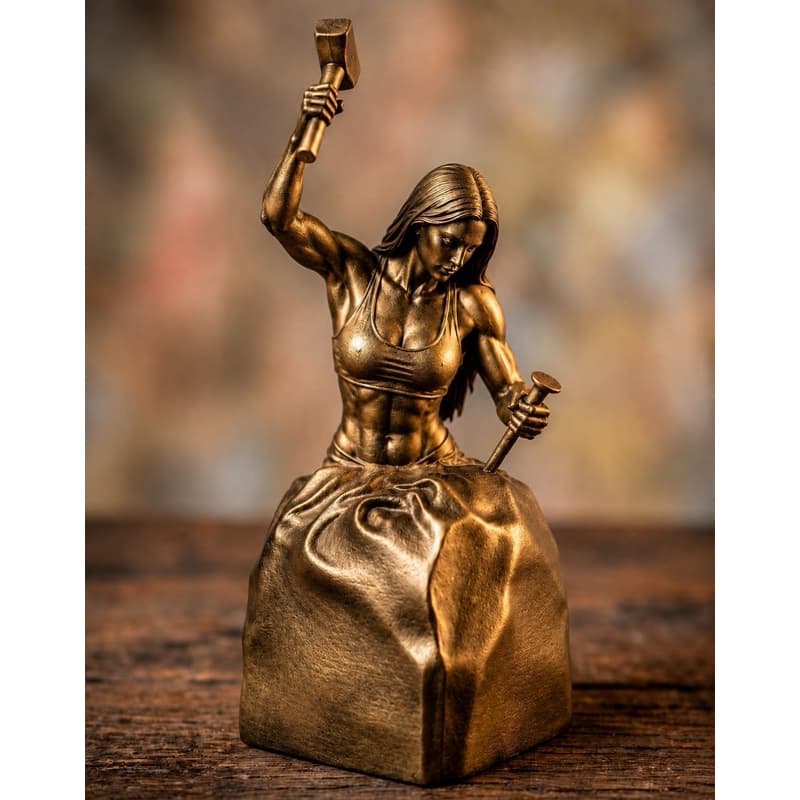 Escultura Feminina Self Made Man Estátua decorativa Estatueta Motivacional Mulher Soberana Decoração Casa Woman
