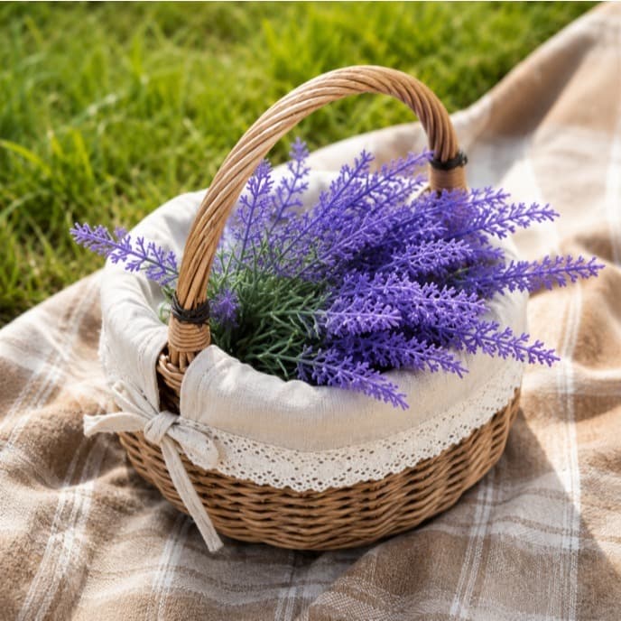 Kit 5 Ramos Lavanda Artificial Flores Roxas Decorativas