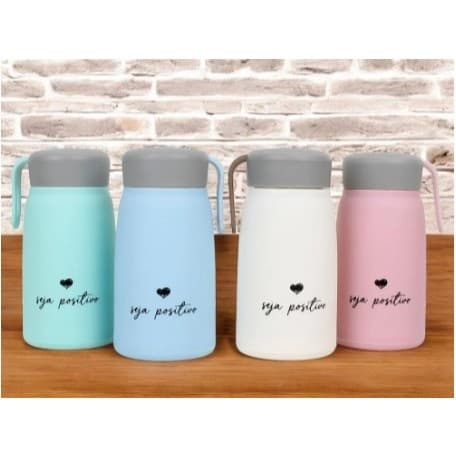 Garrafa De Vidro Revestida Positive Com Proteção 350ml