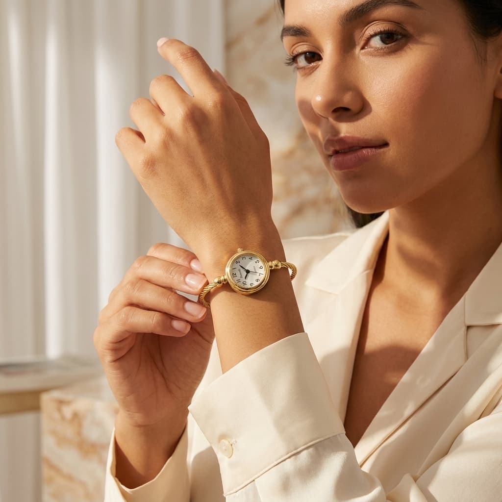 Relógio Feminino Minimalista Pequeno Elegante Ultra Leve Pulseira Ajustável