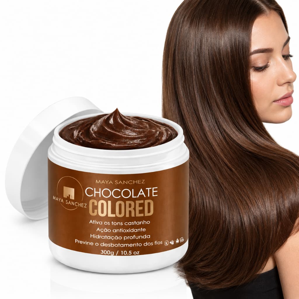Máscara Tonalizante Chocolate Sem Amônia Maya Sanchez Resultado 100% Natural com Hidratação Profunda