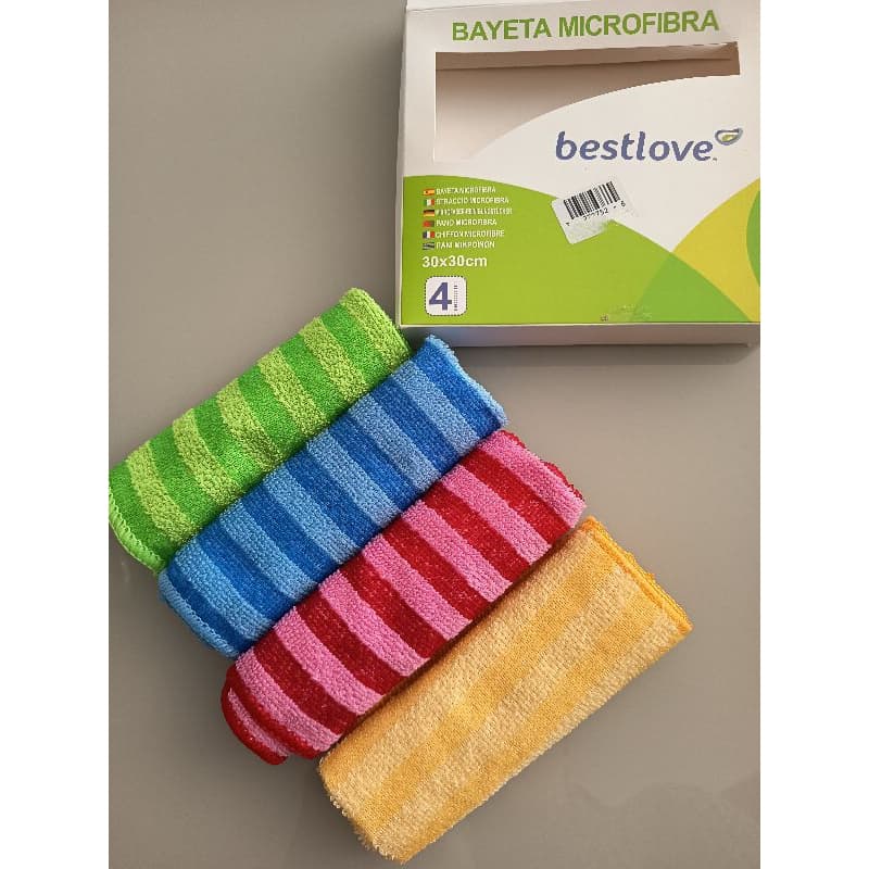 Panos de limpeza de microfibra 4pçs sortidos