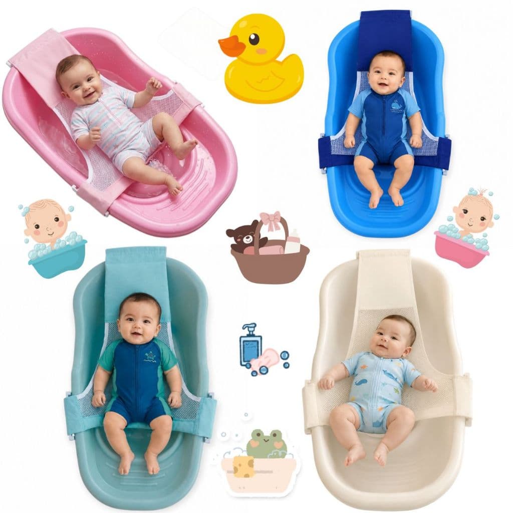Kit Banheira com Rede Protetora Ajustável Banho do Bebê Cuidado do Bebê Envio Imediato