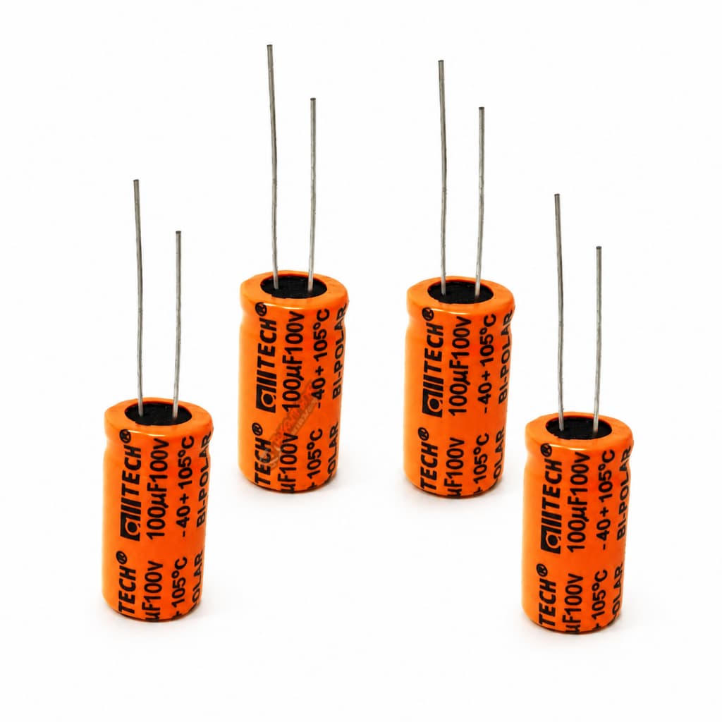 Kit 4 Capacitor Bipolar 100uF 100V Para Alto Falante 6x9 Som Automotivo