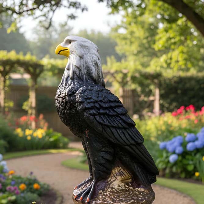 Gaviao Aguia Gesso Espanta Pombo E Passarinhos Decoracao Casa Estatua Enfeite Decorativo