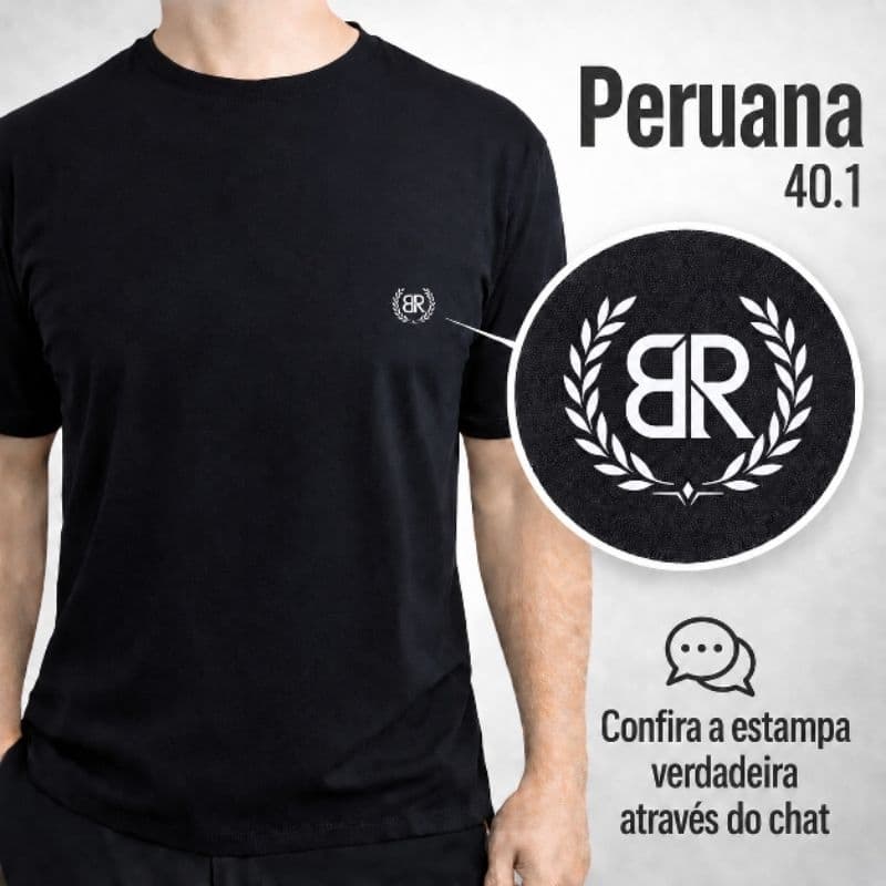 Camiseta Masculina Premium em Malha Peruana 40.1 – Toque Macio, Conforto e Caimento Perfeito