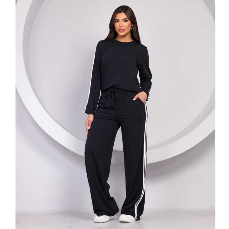 Conjunto Manga Longa e Calça Soltinha Elegante Confortável e Leve Roupa Feminina Moletinho