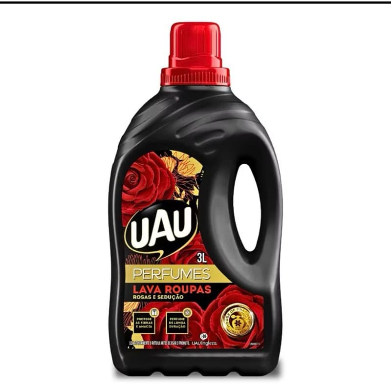 Lava Roupas Líquido UAU Rosas e Sedução 3L Perfume Intenso