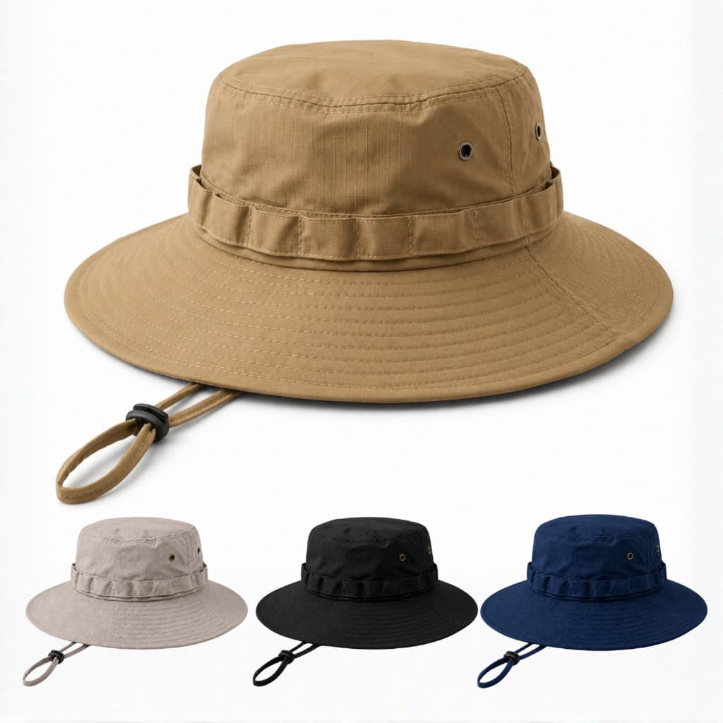 Chapeu militar Boonie Hat Rip Stop Sarja Bucket Caça Chapéu Camping Pesca Masculino Feminino