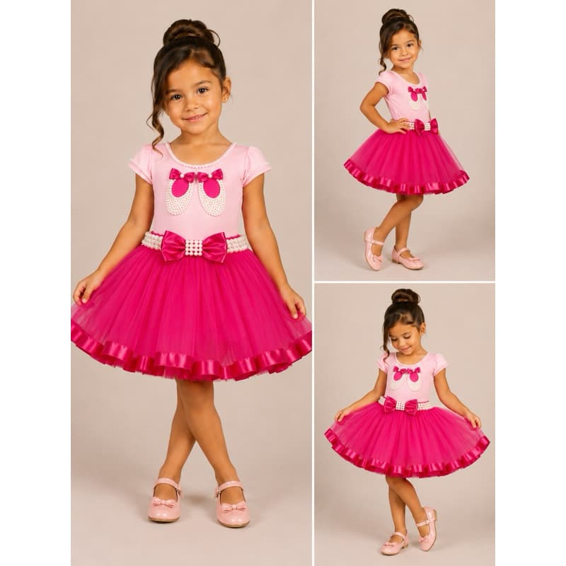 Fantasia bailarina rosa pink balé tutu infantil