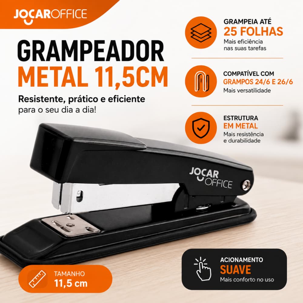 Grampeador Metal 11.5Cm 25 Fls Jocar Office
