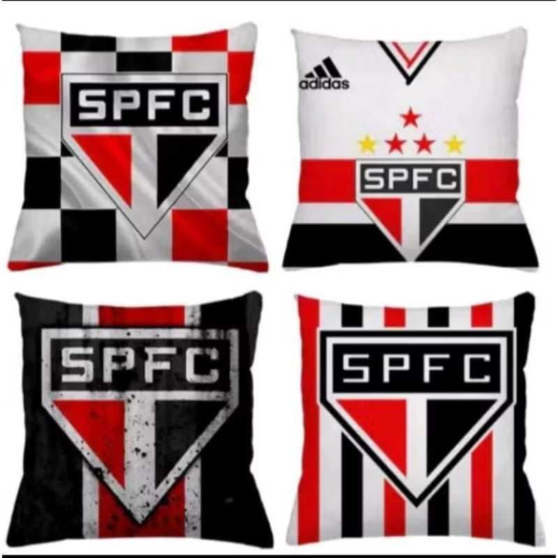 KIT 4 CAPAS PARA ALMOFADAS DE LUXO PERSONALIZADAS DO SAO PAULO TAMANHO 45X45