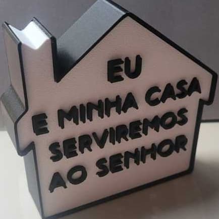 Placa decorativa "Eu e minha casa serviremos ao Senhor"/CRISTÃO/FÉ/RELIGIÃO