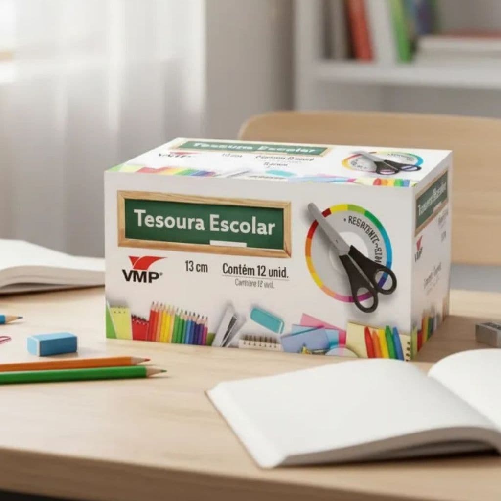 Kit Tesouras 03/06/12 Tesouras de Aço Tesouras Escolar Ponta Arredondada 13cm Tesoura Multiuso Preta