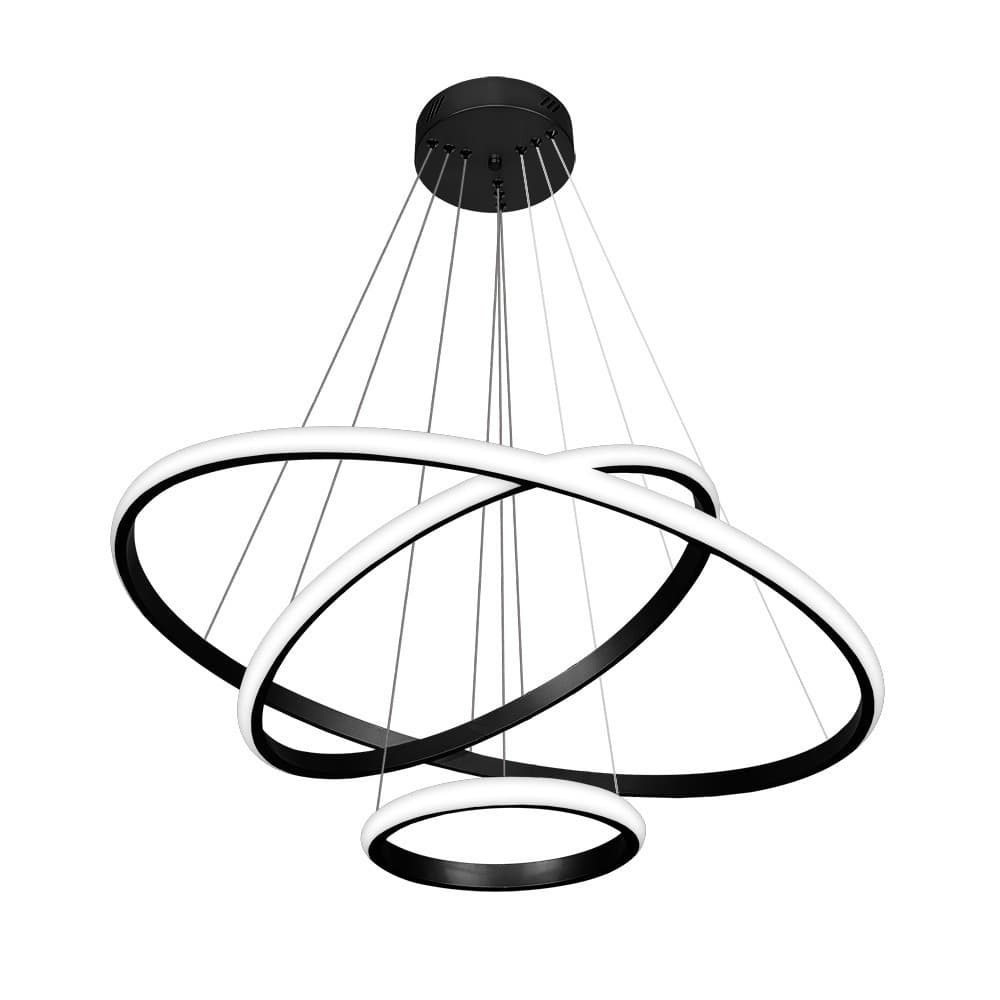 Lustre Pendente LED Aliança Triplo Bivolt 60W 3.000K Preto - Blumenau