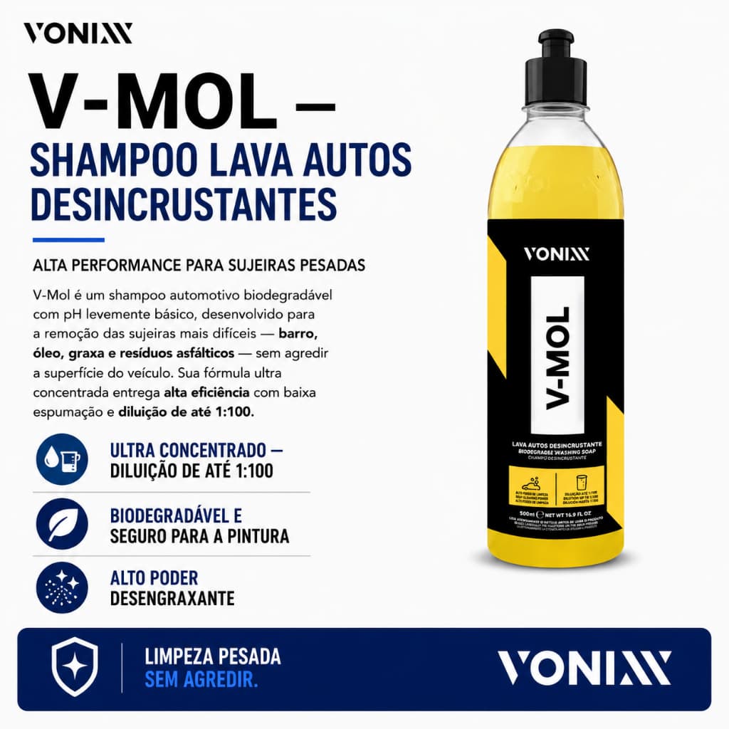 Shampoo Automotivo Limpeza Pesada Barro V-mol Vonixx 500ml