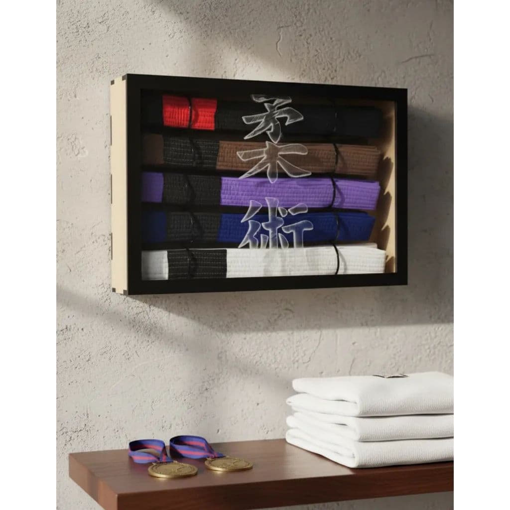 Quadro Expositor Jiu-jitsu Para Faixas Artesanais 1304
