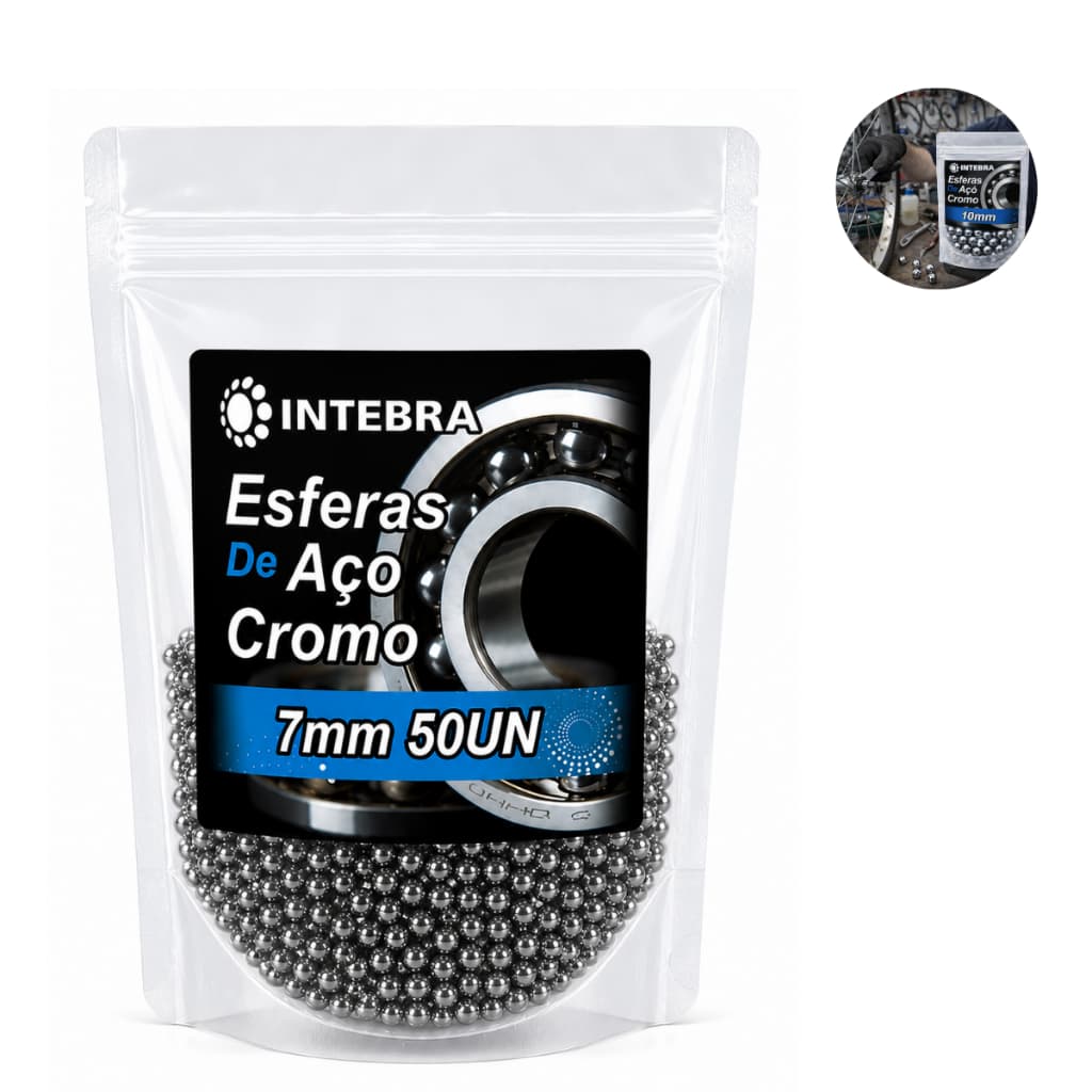 Esfera Aço Cromo 7mm - 50 unidades