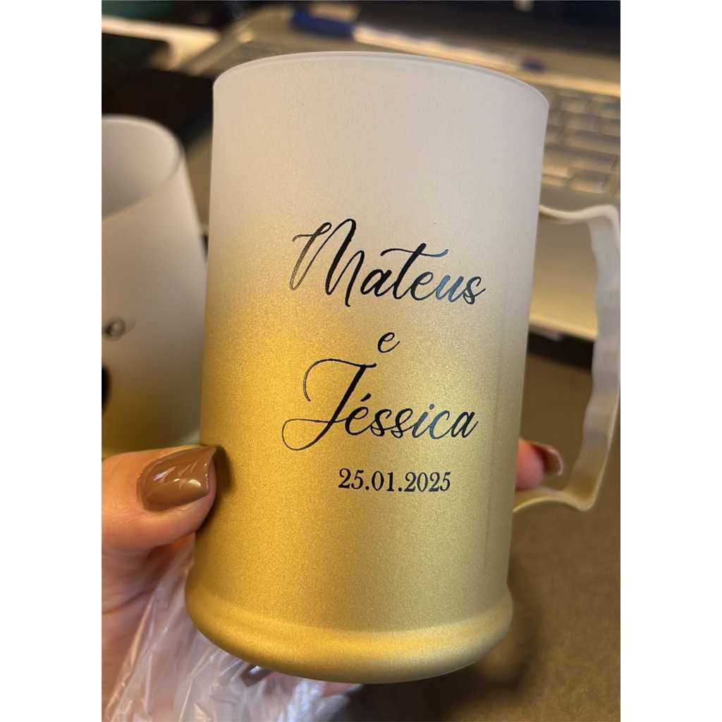 50 Canecas de Chopp 300 ml Acrílico Degradê Personalizadas com ou sem borda metalizada