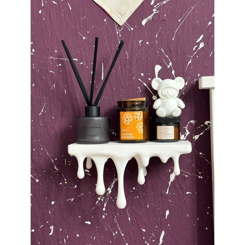 Prateleira Decorativa Gotejada Moderna | Nicho Suspenso de Parede Estilo Derretido | Decoração para Sala