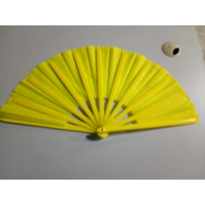 leque amarelo neon grande decorativo ou para usar