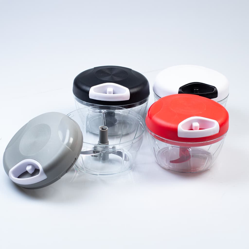 Processador  de Alimentos Manual 500ML 3 Lâminas Clink Triturador Cortador Alho Legumes