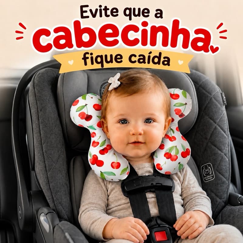 Almofada de Pescoço Bebê Conforto Macia Anti Queda Universal Carrinho Cadeirinha