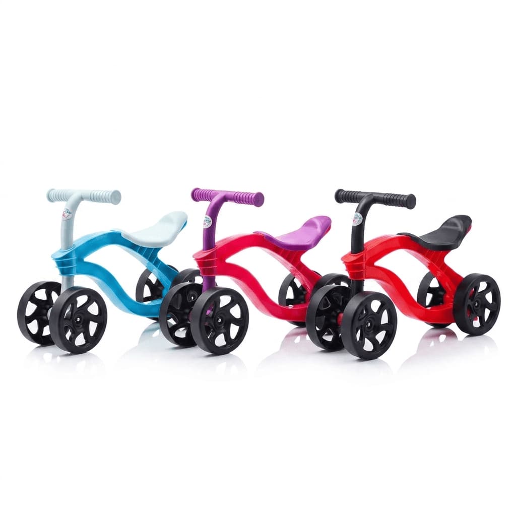 Bicicleta Equilibrio Infantil 4 Rodas Sem Pedal Azul Desenvolvimento Coordenação