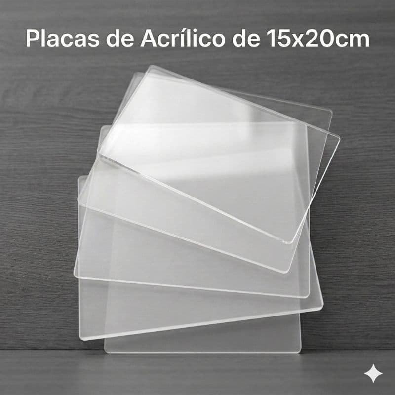 5 Placas de Acrílico de 3mm medida 15x20cm