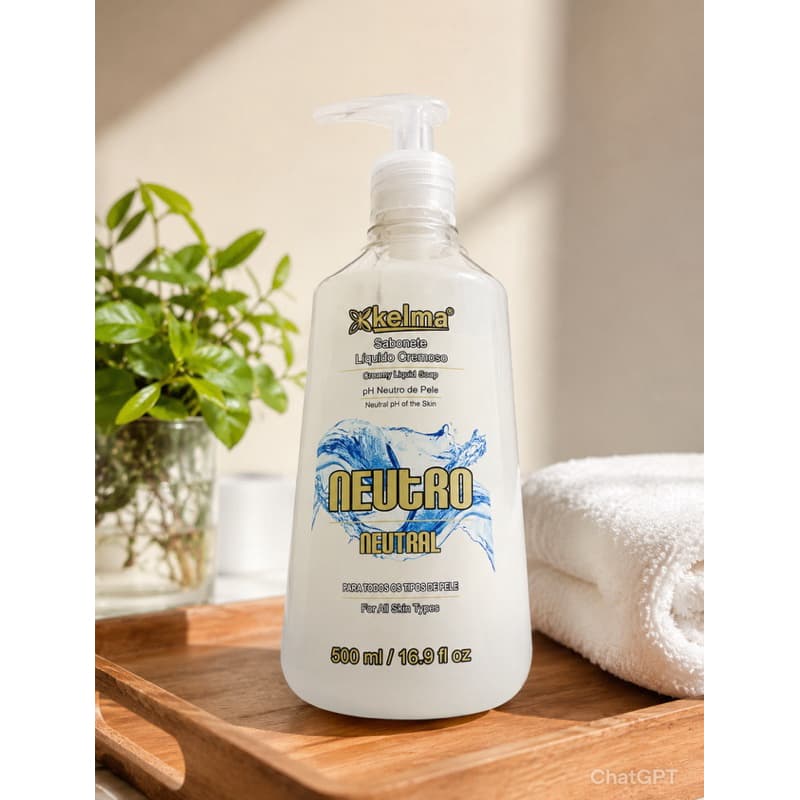 Sabonete Líquido Cremoso Neutro Neutral Kelma 500ml pH Neutro Para Todos os Tipos de Pele