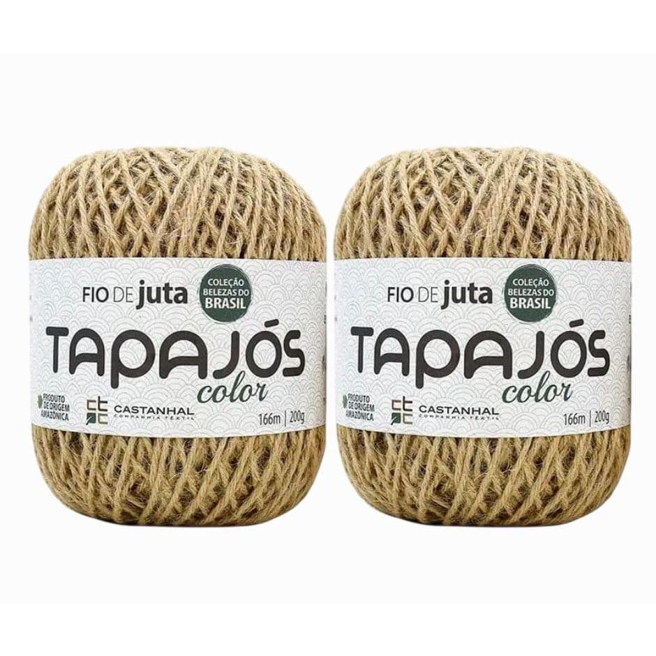 2x Fio de Juta Castanhal Tapajós Natural 200g 166m Macramê Crochê Sustentável Decoração Brindes Artesanato