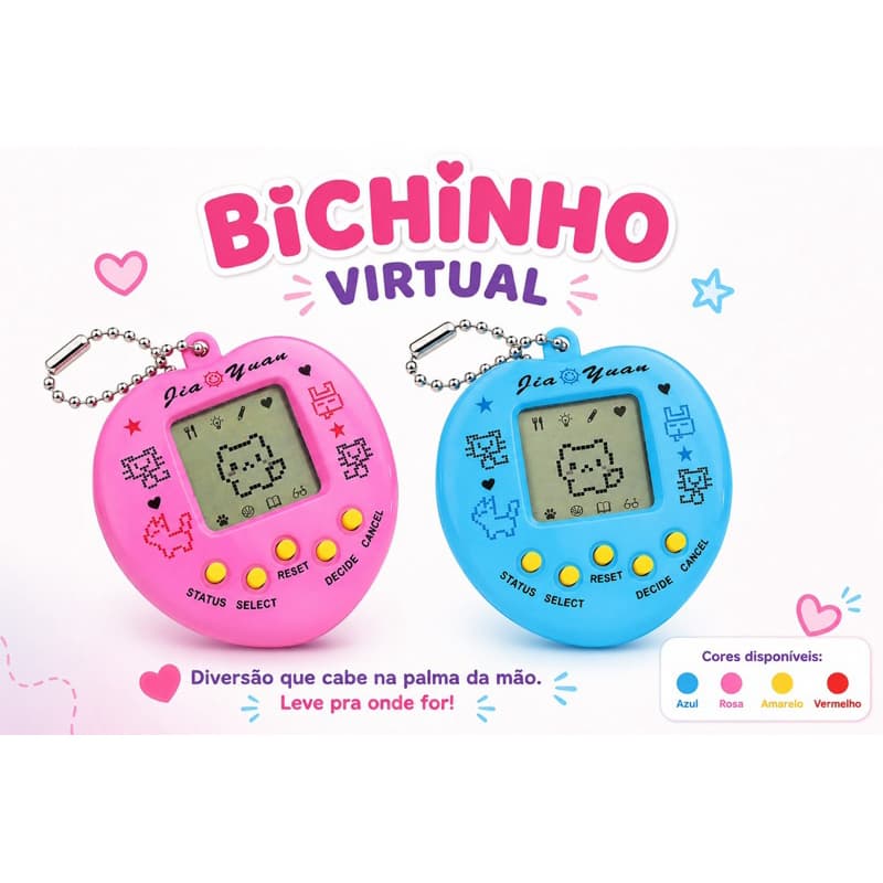 Kit com 10 Unidades Sortidos Brinquedo Bichinho Virtual Tamagotchi Mini Game. Pronta Entrega Frete Grátis