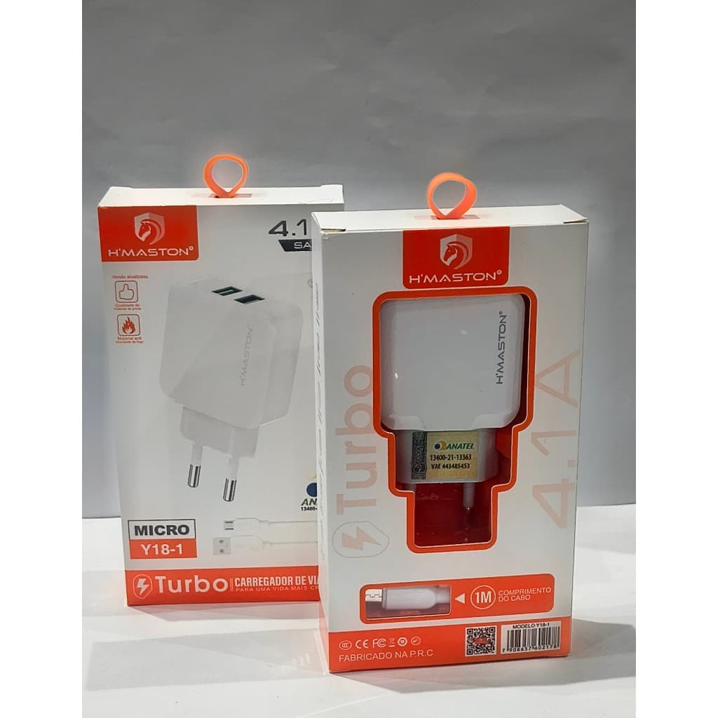 🔋 Carregador Turbo H’Maston Y18-1 V8 e Carregador Turbo H’Maston Y18-2 IOS