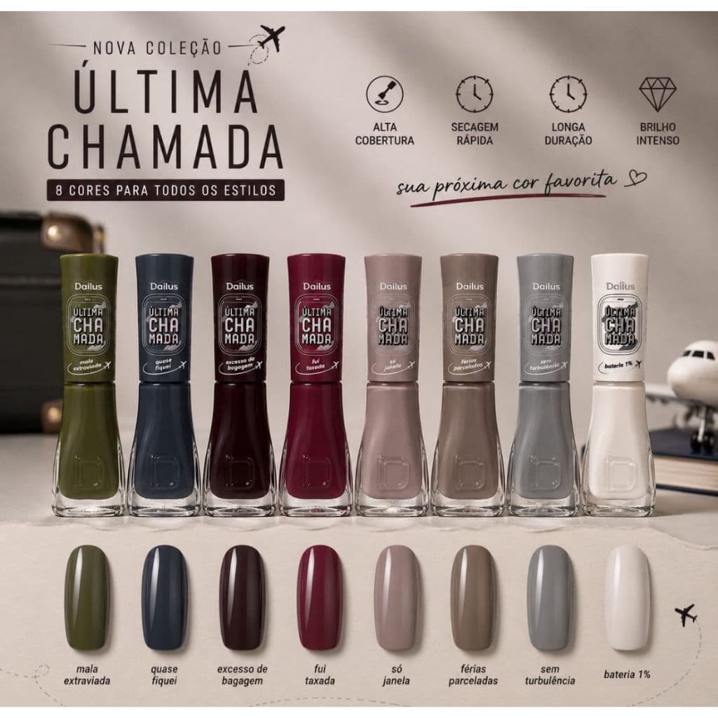 Coleção Outono Inverno Esmaltes Dailus 8 Cores - ULTIMA CHAMADA - Escolha o Seu