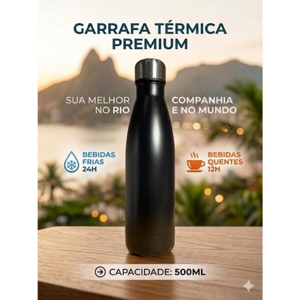 Garrafa Térmica 500ml Aço Inox Antivazamento