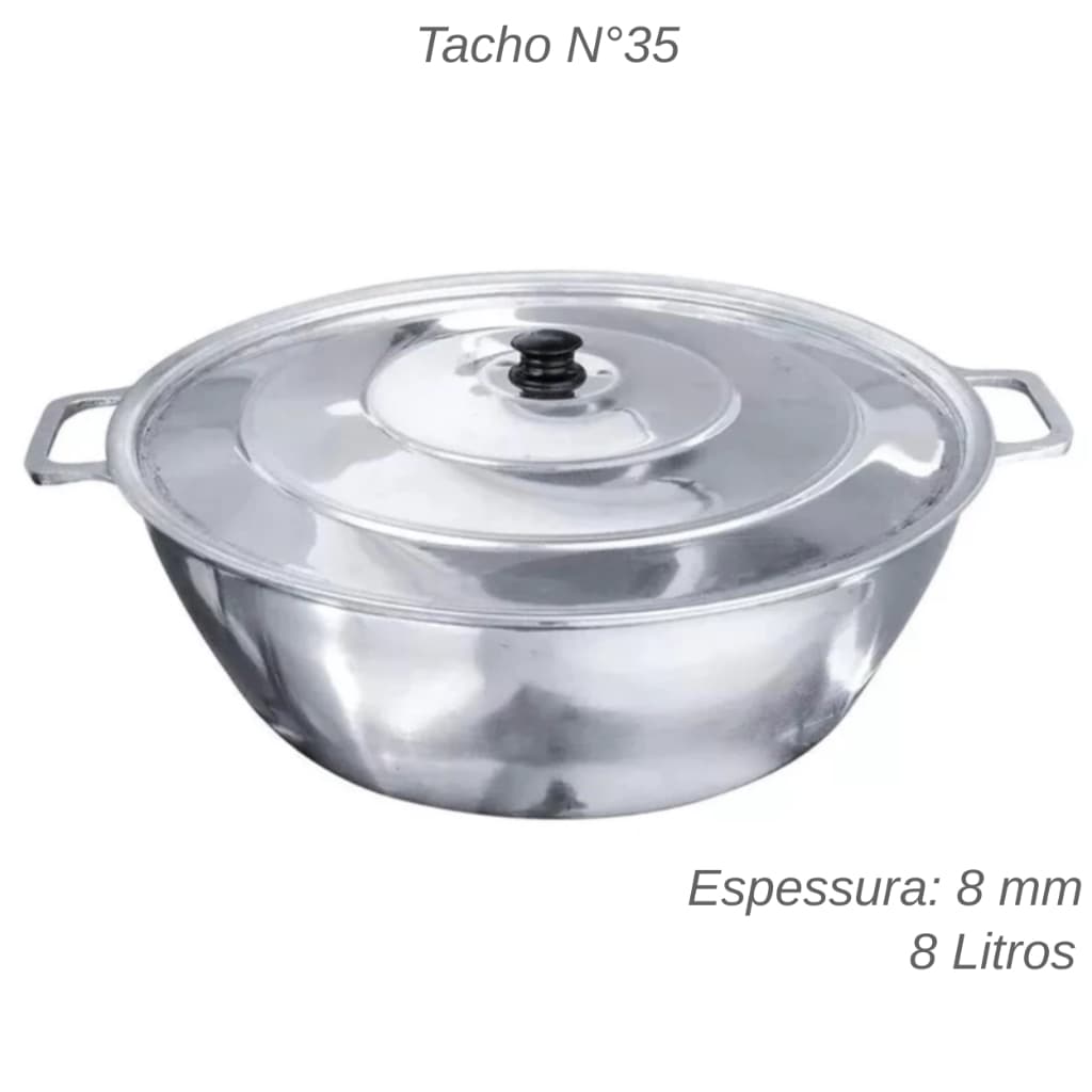 Tacho Nº35 em Alumínio Fundido Batido Grosso 8 Litros/LINHA PREMIUM